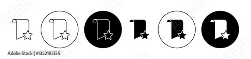 Bookmark star icon editable vector set