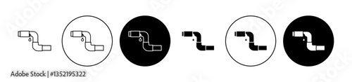 Broken pipe icon editable vector set