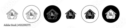 Caregiver nursing home icon editable vector set