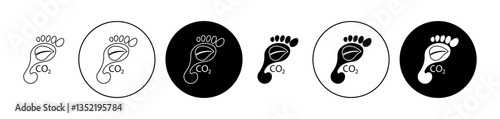 Carbon footprint icon editable vector set