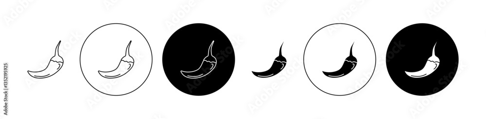 chilli pepper icon editable vector set chilli pepper icon editable vector set