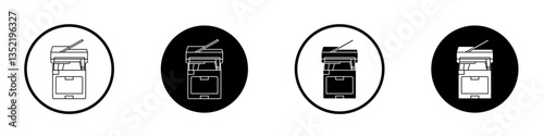 Copy Machine icon editable vector set