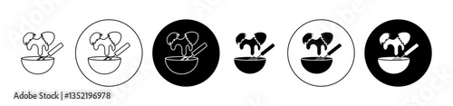 Egg beating icon editable vector set