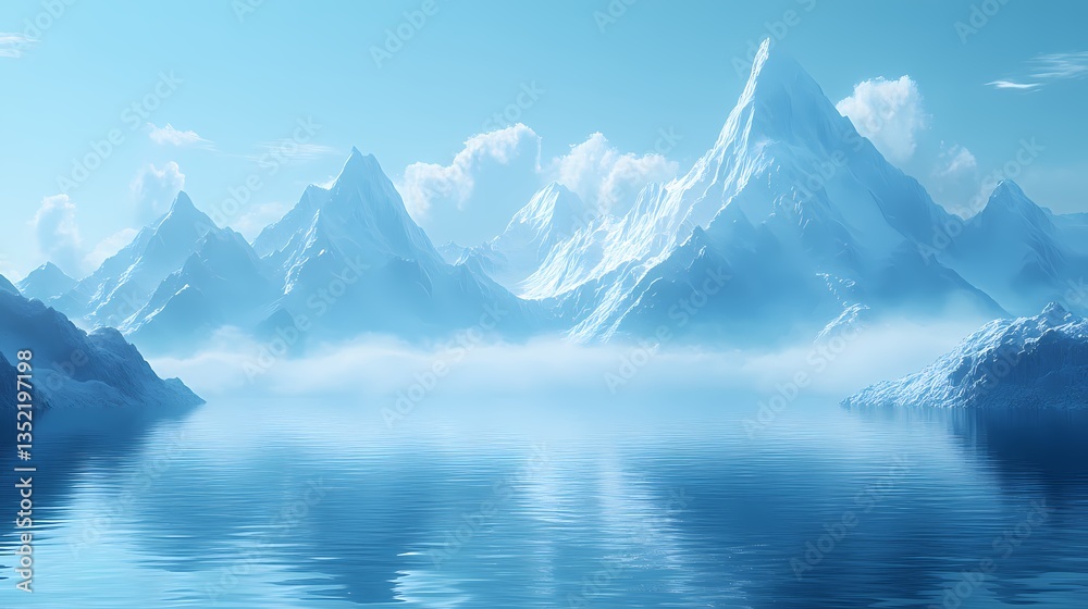 custom made wallpaper toronto digitalSerene snow-capped mountains reflected in a calm glacial lake