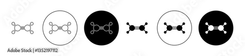 Ethylene molecule icon editable vector set