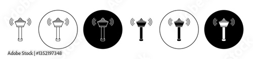 Flight Control tower icon editable vector set