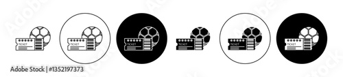 Football tickets icon editable vector set