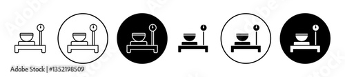 Kitchen scales icon editable vector set