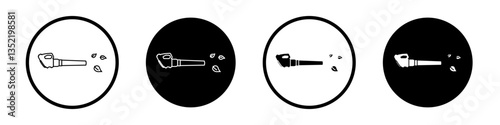 Leaf blower icon editable vector set