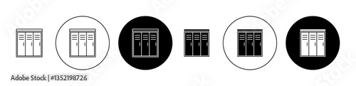 Locker icon editable vector set