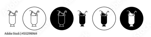 Milk shake icon editable vector set
