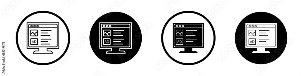 Native Advertising icon editable vector set Native Advertising icon editable vector set