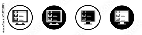 Native Advertising icon editable vector set