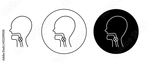 No swallowing icon editable vector set