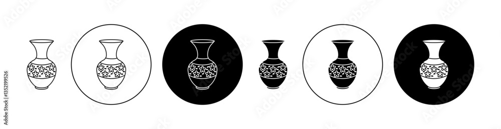 Ornamental vase icon editable vector set Ornamental vase icon editable vector set