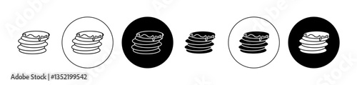 pancakes icon editable vector set