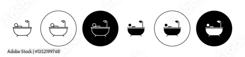 Person Bathing icon editable vector set