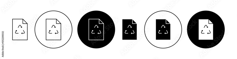 Recycled paper icon editable vector set Recycled paper icon editable vector set