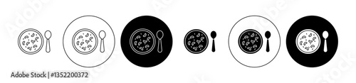 Red bean soup icon editable vector set