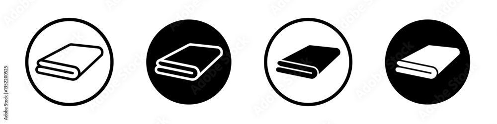 Rounded the folded bath towels icon editable vector set Rounded the folded bath towels icon editable vector set