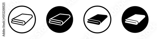Rounded the folded bath towels icon editable vector set