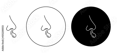 Runny nose icon editable vector set