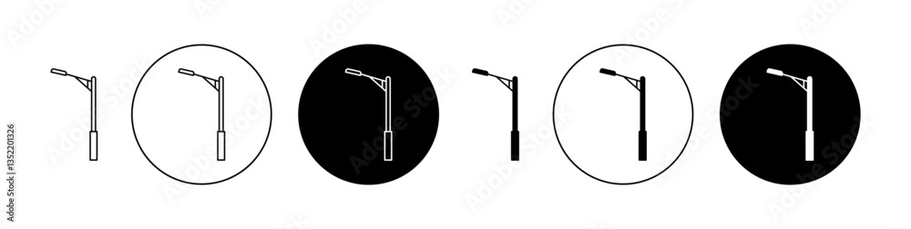 Street lamp icon editable vector set