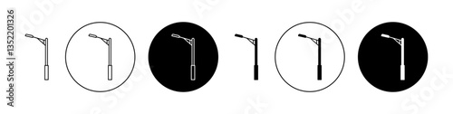 Street lamp icon editable vector set