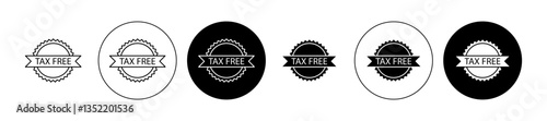 Tax free icon editable vector set