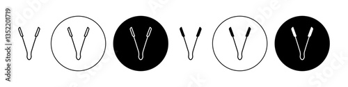 tongs icon editable vector set