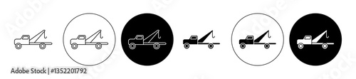 Tow truck icon editable vector set
