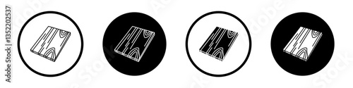 Wood board icon editable vector set