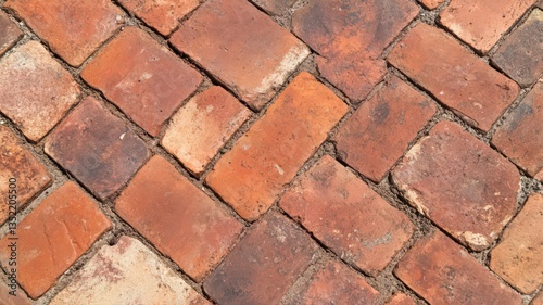 Red Brick Pavement Herringbone Pattern Texture Background