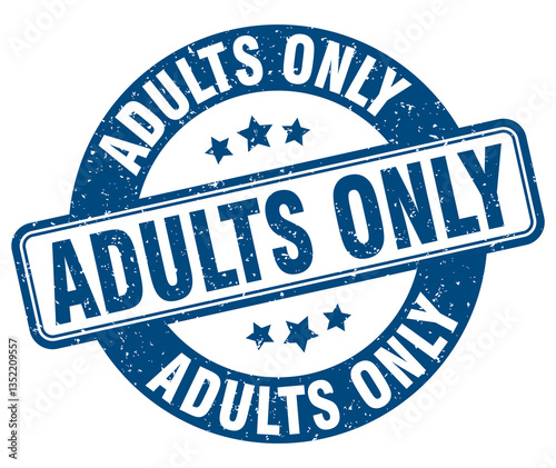 adults only stamp. adults only label. round grunge sign