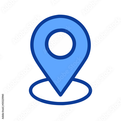 Blue Location Pin Icon - GPS Marker Symbol for Maps and Navigation