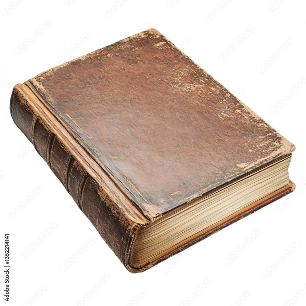 Obraz premium Antique Leather Bound Book Aged Textured Pages History Literature
