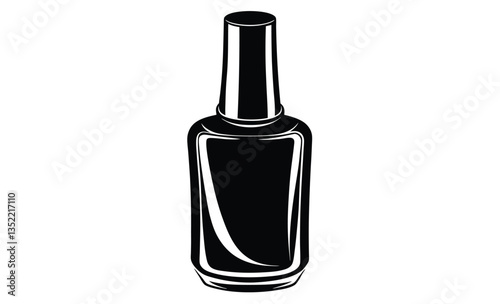 Nail polish bottle silhouette vector illustration