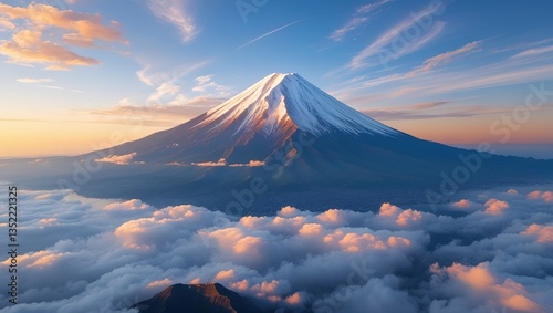 mount fuji in winter