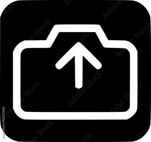 folder arrow up, file upload vector icon 