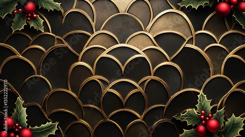 Elegant Gold and Black Scaled Festive Design