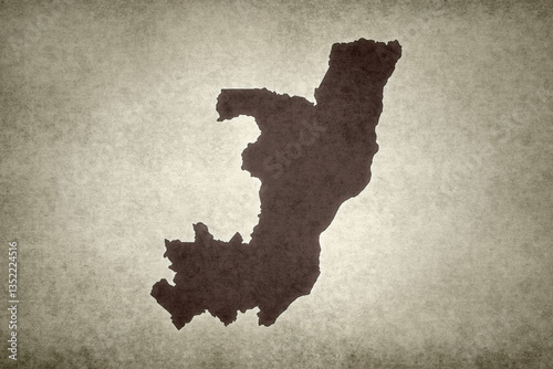 Map of the Republic of the Congo on a paper