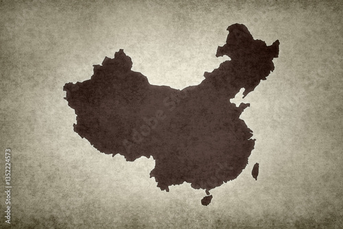 Map of China on a paper