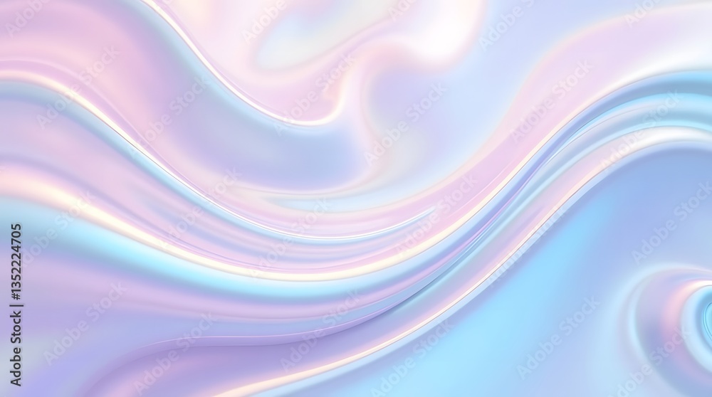 Fototapeta premium Luminous Fluid Holographic Surface with Soft Gradient Flow