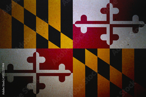 Flag of Maryland on a paper