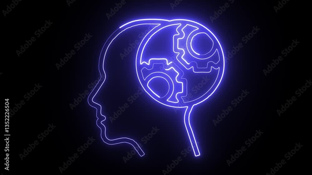 cognitive free icon isolated on black background HD video motion graphic animation cognitive free icon isolated on black background HD video motion graphic animation