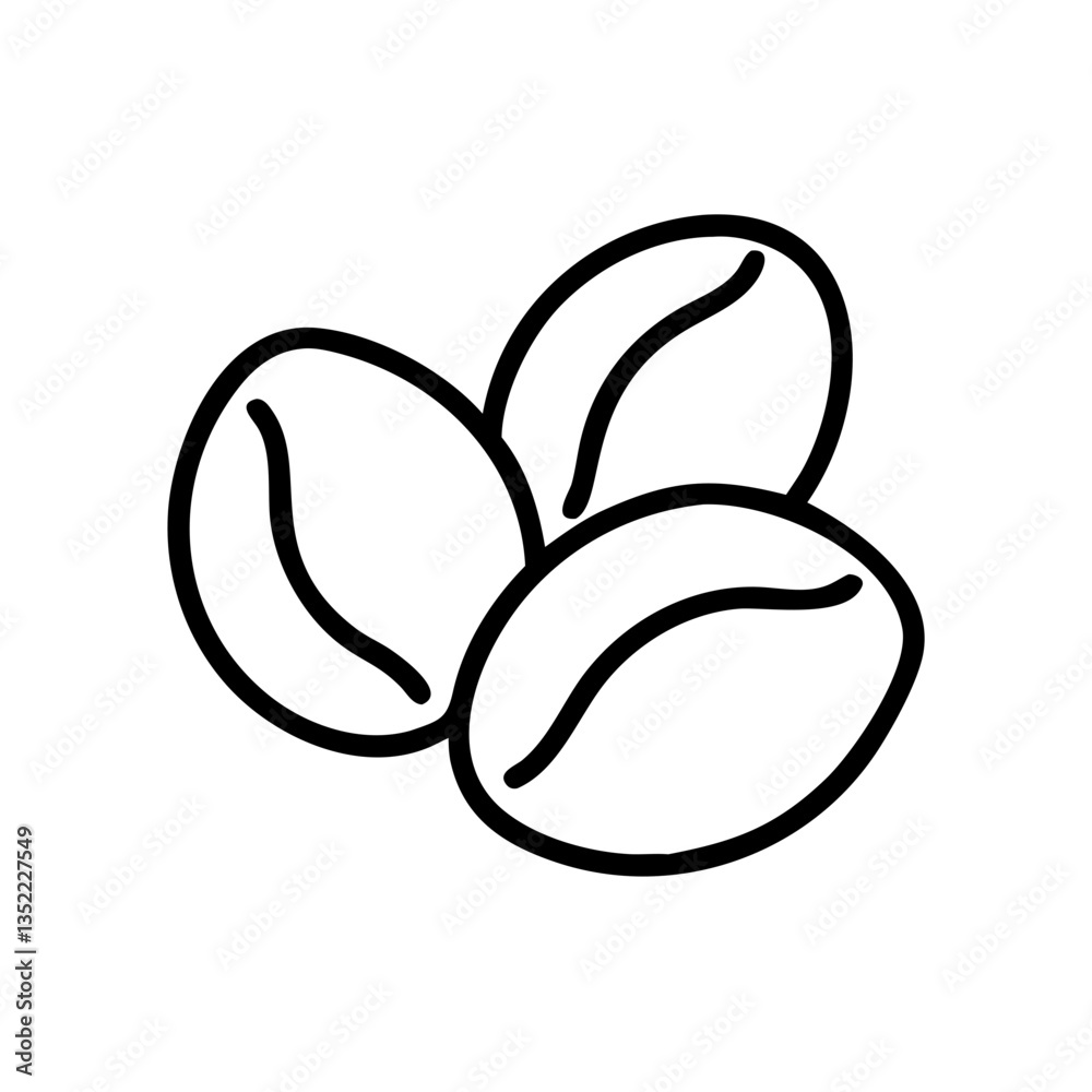 coffee beans outline icon, isolated vector illustration coffee beans outline icon, isolated vector illustration