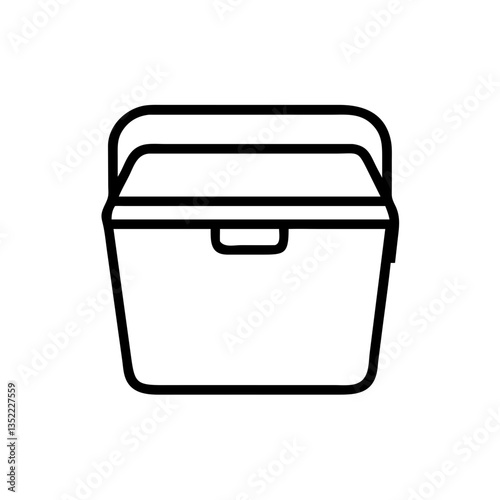 Food container ice cooler outline icon, isolated vector illustration