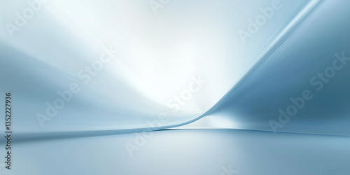 Futuristic abstract background. Soft blue color tone. Smooth light, abstract shape, curve line, fade color gradient. Nobody empty space in modern room suit for future technology background