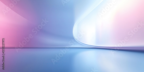 Cyberpunk futuristic abstract background. Neon color tone. Soft smooth light, abstract shape, curve line, fade color gradient. Nobody empty space in modern room suit for future technology background.