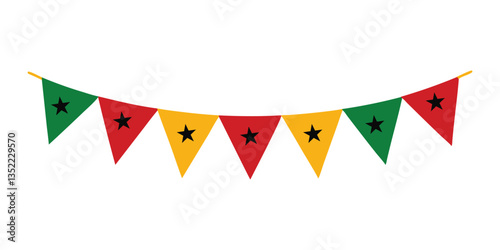 festive bunting flags with seven principles of kwa vector